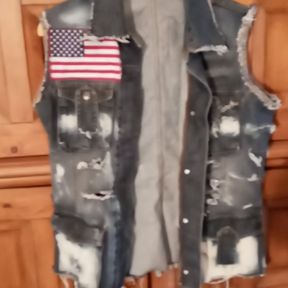 🟢 TRU SOJA band Jean Vest - Picture 1 of 8